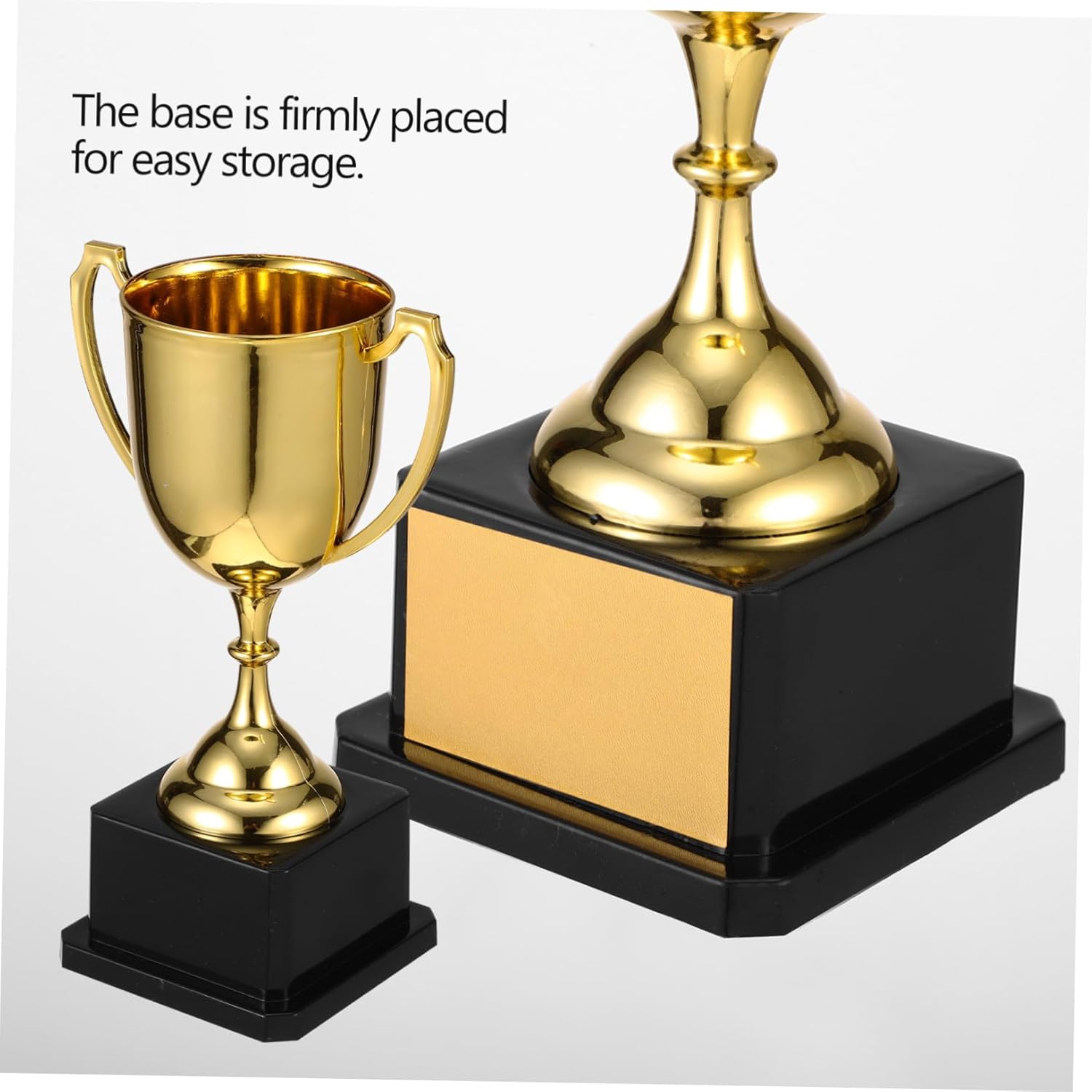 Veemoon Trophy Award - 7.5 Inch Plastic Trophy Cup for Party Favors & Competitions | Gold