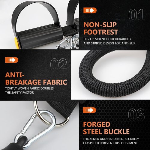 YOLUFER Pedal Resistance Band Elastic Puller Multifunctional Tension Rope Equipment for Indoor Fitness