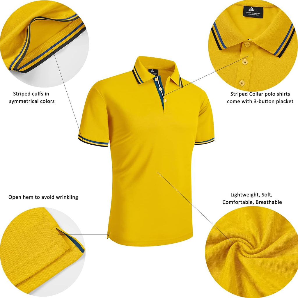 SECOOD Men's Polo Shirt - Moisture-Wicking Short Sleeve for Summer Tennis & Golf | Casual Style