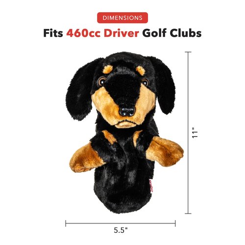 Daphne's Headcovers Dachshund Driver Headcover | Premium Headcovers | Funny Golf Club Covers | Stylish Protection for Your Clubs | Men's Golf Gear | Headcover for Men and Women