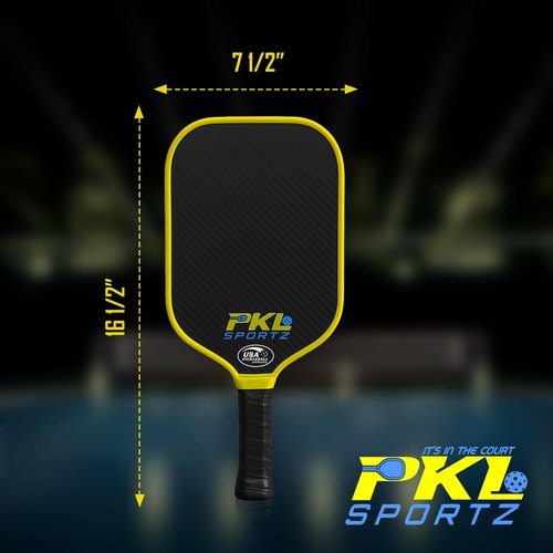 PKL Professional Pickleball Paddles – USAPA Approved 3K Raw Carbon Fiber Surface Padel Racket for Max Spin & Control – 16MM Polypropylene Honeycomb Core, 4.25” Grip –Ideal for Beginners & Professional
