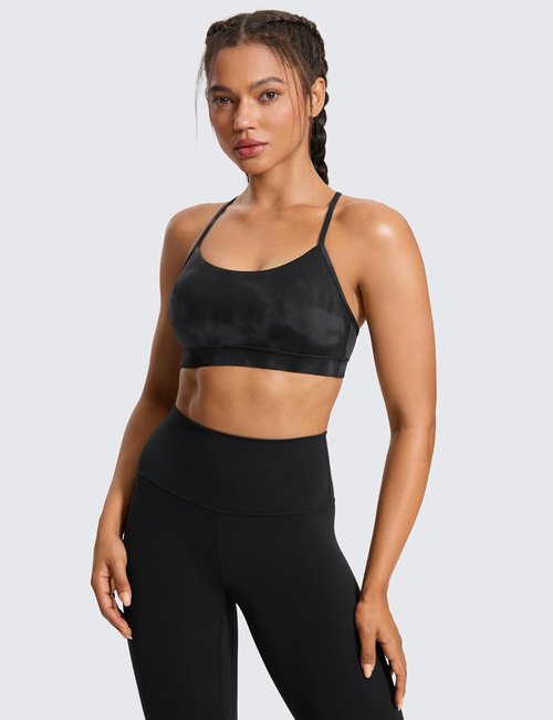CRZ YOGA Butterluxe Y-Back Sports Bra - Padded Low Impact Workout Top for Women | Comfortable Fit