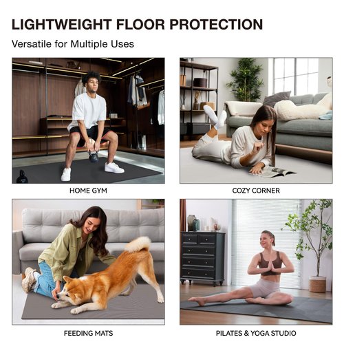 AIRHOP 18 Tiles Gym Floor Mat, EVA Foam Puzzle Gym Mat, High-Density Interlocking Foam Floor Tiles for Home Gym, Play Workout Garage Kitchen Flooring