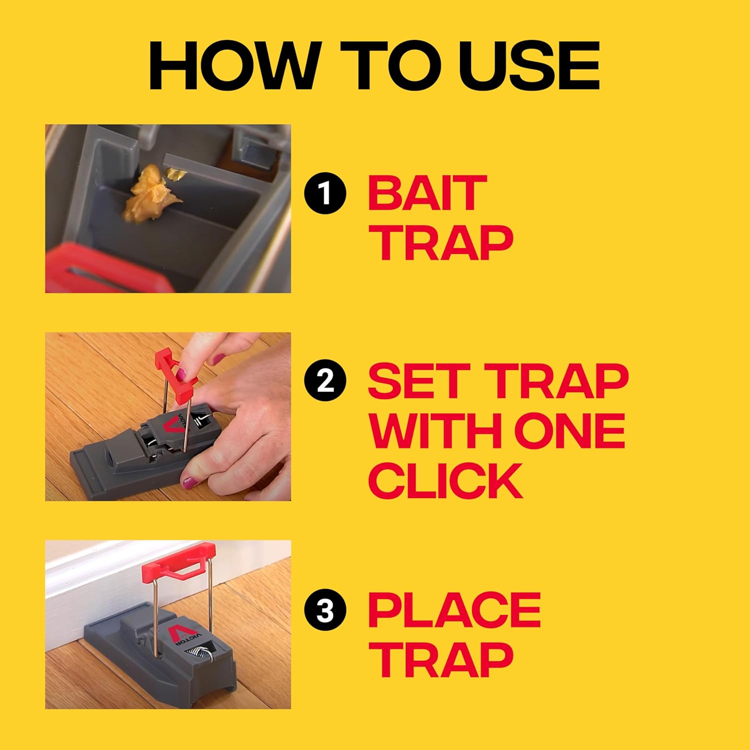Victor M123SSR Quick-Kill Mouse Trap - 6 Reusable Traps for Effortless Rodent Control