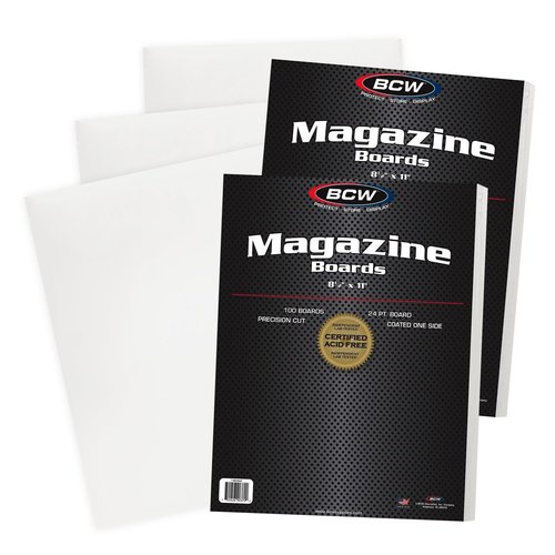 BCW Magazine Backing Boards 8.5 x 11 – 200 Pack | Acid-Free for Archival Storage, Fabric Crafts & Mailing Protection | Precision Cut Magazine Backer Boards