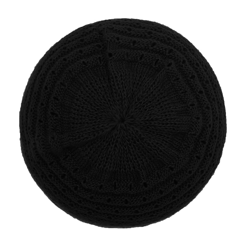 Crochet Slouchy Beanie for Women - One Size, Plain Black (Variation: Plain Black+One Size)