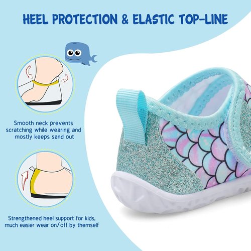 LeIsfIt Toddler Water Shoes - Breathable Quick-Dry Aqua Socks for Boys & Girls | Ideal for Beach & Pool
