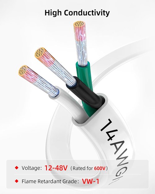 NAOEVO 14 Gauge Marine Wire - Waterproof Insulated PVC Tinned Copper Cable for Boats & RVs | 100FT
