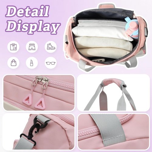 Chenille Personalized Girls Dance Bag - Custom Name with Shoes Compartment | Large Capacity Gym Duffle for Yoga, Ballet & Travel