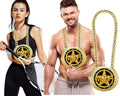 Greatest of All Time Turnover Chain - 6" Big Gold Awards Medal Goat Trophy Necklace Champion Chain for Football Fantasy Basketball Soccer Sports Achievements MVP Turnover Chain Athlete Prize Gifts