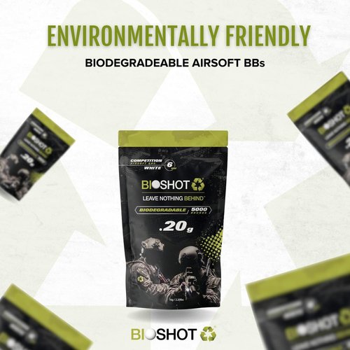 Bioshot Biodegradable Airsoft BBS - .20g 5000 Rounds Super Slick Polish - Seamless Competition Match Grade for All 6mm Airsoft Guns and Accessories