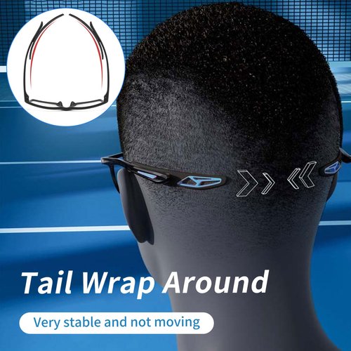 Sports Goggles Glasses Football Soccer Safety Glasses Goggles Adjustable Strap Interchangeable Temples for Men Youth (GWM681 Black)