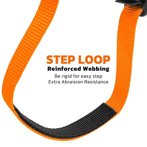 GM CLIMBING Orange Foot Loop Ascender Sling Adjustable for Rope Ascending Climbing Arborist Caving Aid Climbing Gear SRT Rope Walking Frog Setup