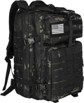 WOLT Military Tactical Backpack - 45L Molle Assault Pack | Heavy-Duty Rucksack for Hiking & Gym, Camouflage Black