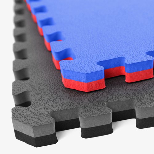 FlooringInc's 1" Thick Foam Tiles, 2'x2' Interlocking Tiles, Ideal Yoga Mat, Gymnastics, Workout Mat for MMA and Jiu Jitsu Training, Reversible Red/Blue, 6 Pack (24 Sq/Ft)