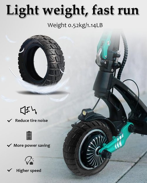Felixstory 8.5 inch 8.5x3.0 Off-road Rubber Outer Tire with 8 1/2x2 (50-134) Inner Tube Fit for Gotrax GXL V2/XR/APEX XL~VSETT8/9 Pro~Inokim Light 2 Electric Scooter
