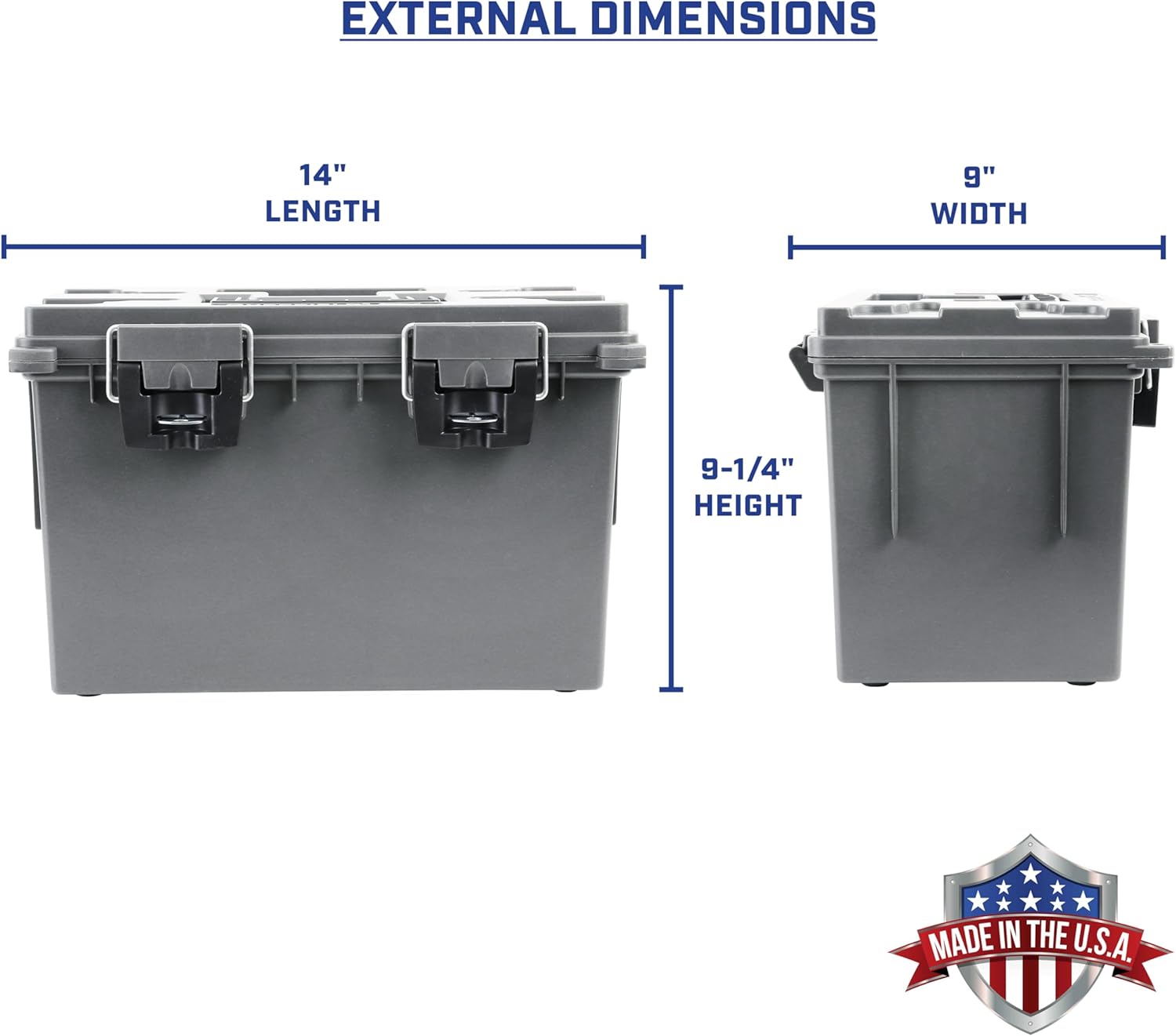 Sheffield XL Storage Bins - Lockable, Water-Resistant Containers with Lids | 2-Pack, Made in USA
