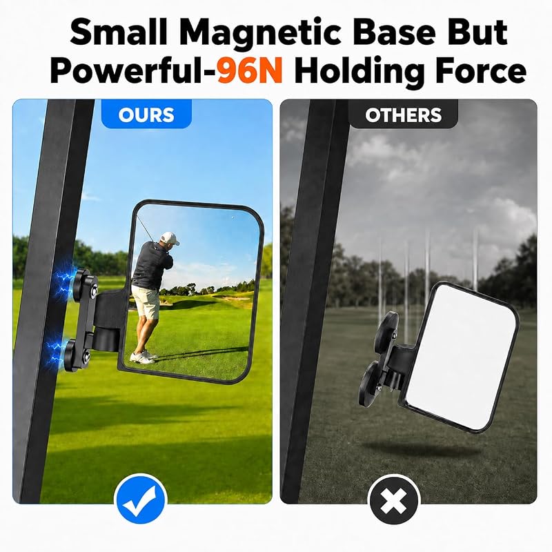 Magnetic Golf Cart Mirrors — No-Drill Side Mirrors for EZGO, Yamaha, Club Car