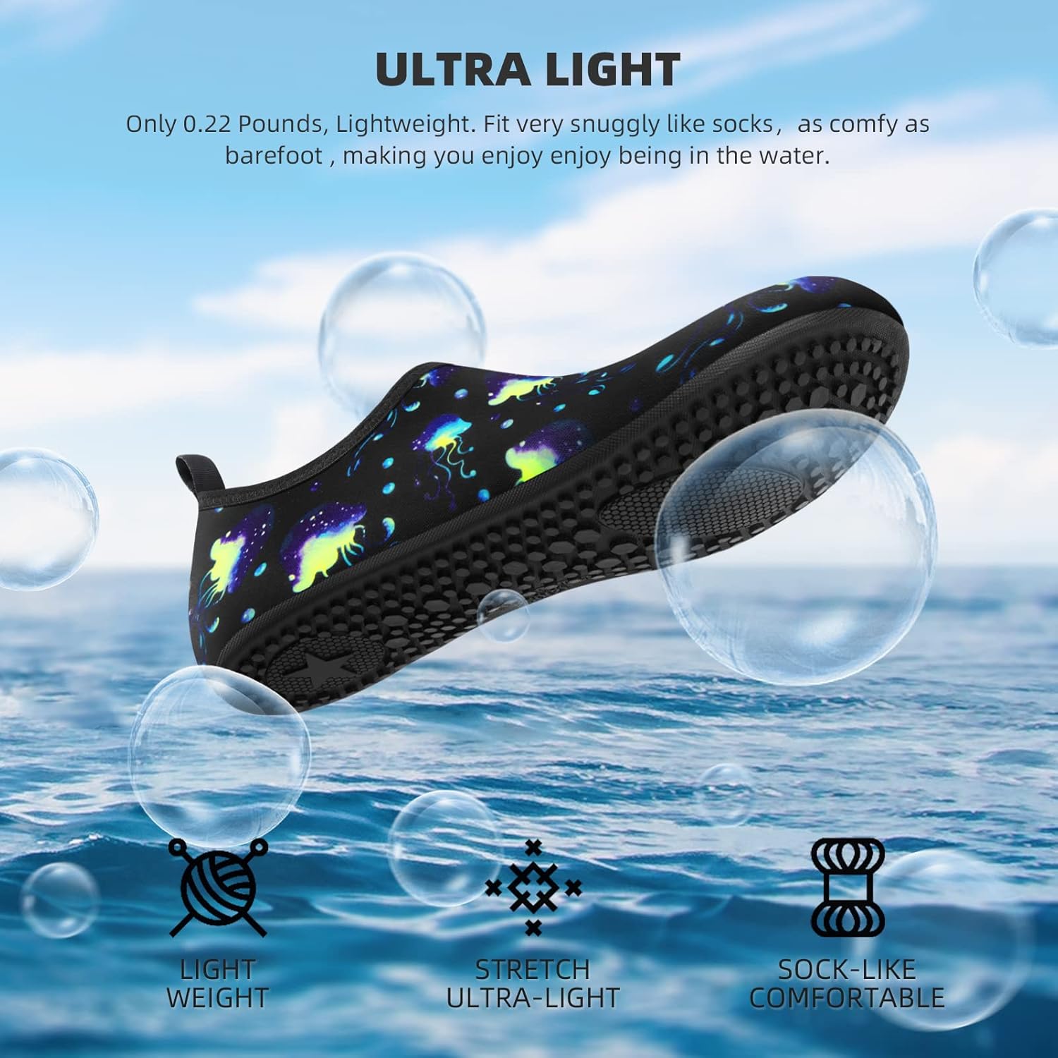 Skiennix Water Shoes - Quick-Dry Aqua Socks for Men & Women | Perfect for Beach, Pool & Yoga - Adult & Youth Sizes