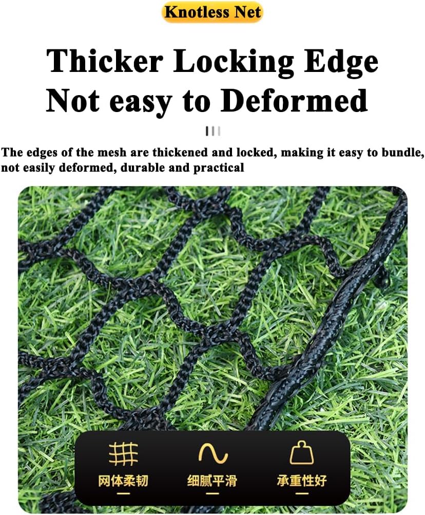 Skiennix Black Safety Rope Net - Knotless Protective Netting for Kids | 0.5M x 2M (1.64FT x 6.56FT)