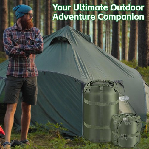 NewShot Compression Stuff Sack, Ultralight Portable Sleeping Bag Compression Sack, 15L/27L/45L Sleeping Bag Stuff Sack, Space-Saving Storage Sack for Backpacking, Camping, Hiking, Travel -M