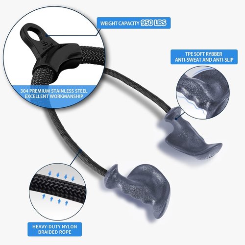HXD-ERGO Tricep Rope - Ergonomic Handles for Cable Machines | 36-Inch Triceps Attachment for Home Gym