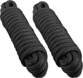 Boat Dock Lines - 3/4" x 50ft Double Braided Nylon Ropes with 18" Loop | Heavy Duty Marine Mooring Lines - 2 Pack, Black