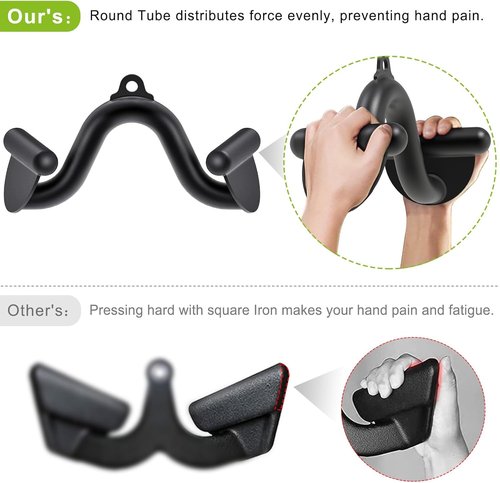 Kipika Tricep Pull Down Attachment - Home Gym Cable Machine Accessory for Weight Fitness