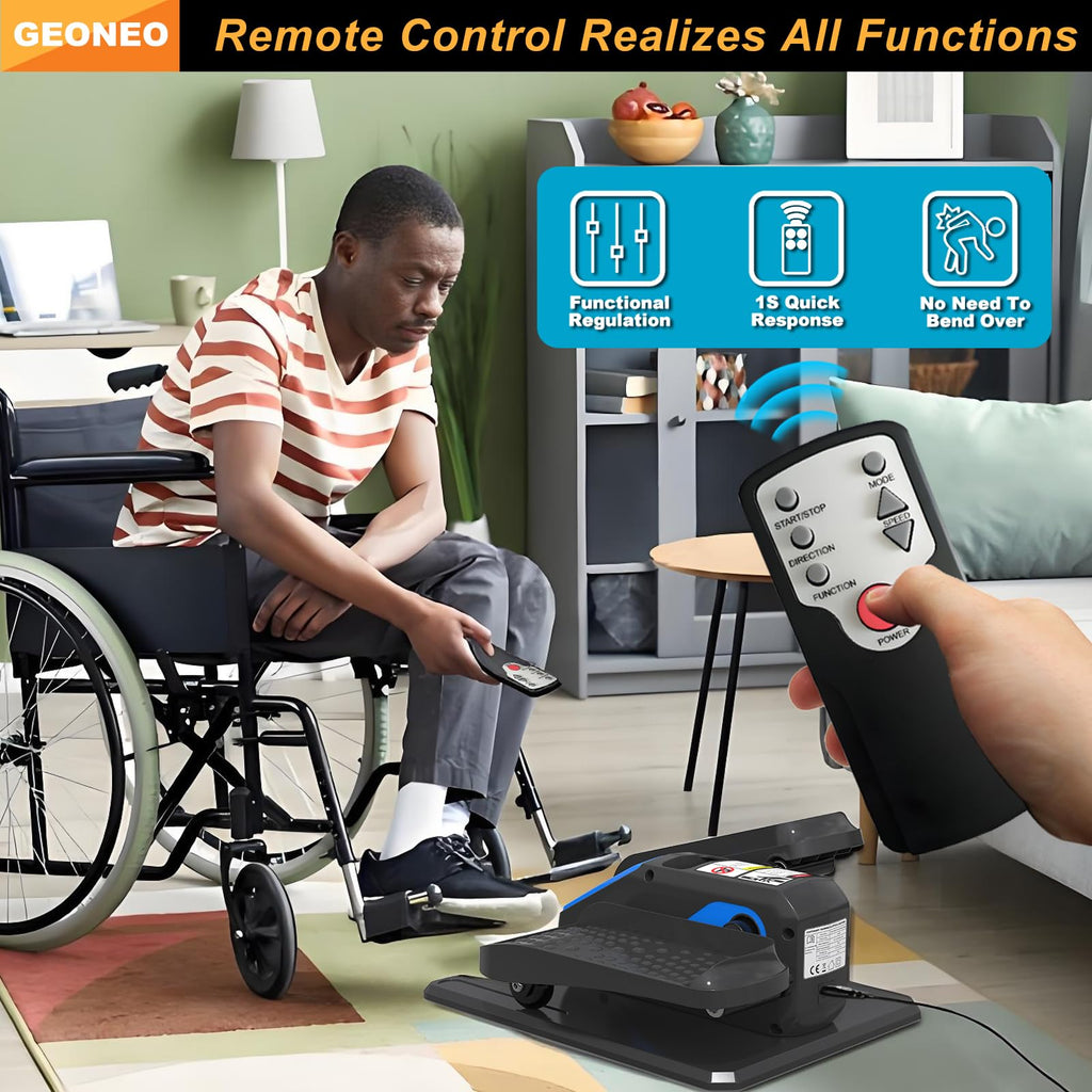 Under Desk Elliptical Machine, Electric Elliptical Exerciser for Senior, Quiet and Small Electric Seated Pedal Exerciser for Home with Remote Control and 12 Adjustable Speeds