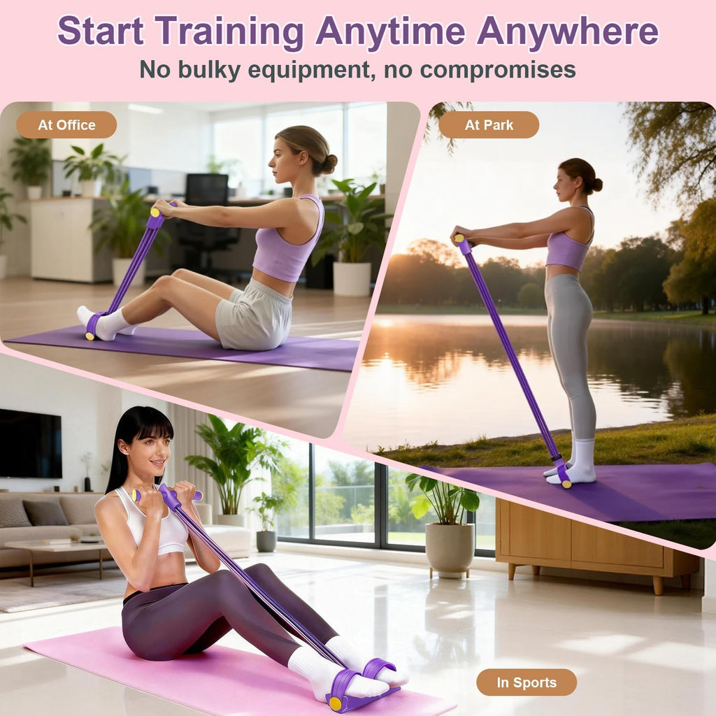 Pedal Resistance Bands - Durable 6-Tube Elastic Fitness Bands for Abdomen, Waist, Arms & Legs