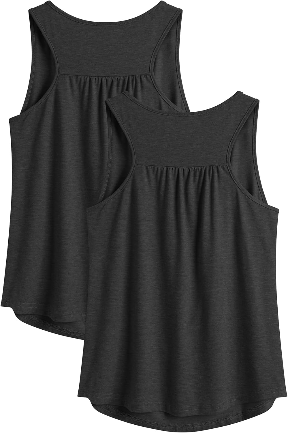 PINSPARK Racerback Workout Tops for Women - Lightweight Sleeveless Athletic Tanks | 2 Pack S-3XL