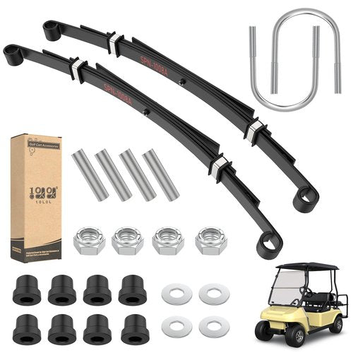10L0L Golf Cart Heavy Duty Rear 4-Leaf Spring Kit with Bushings & Sleeves for Club Car DS Golf Cart Accessories