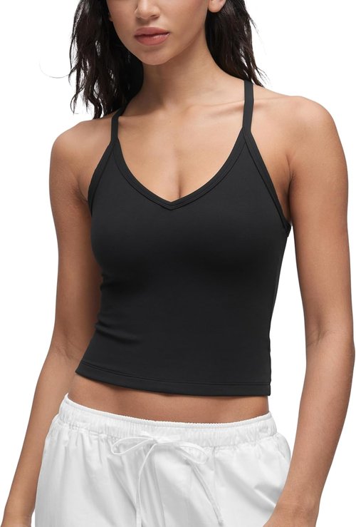 CRZ YOGA Butterluxe V-Neck Tank Top for Women - Soft Double-Lined Yoga Camisole | Sleeveless Racerback