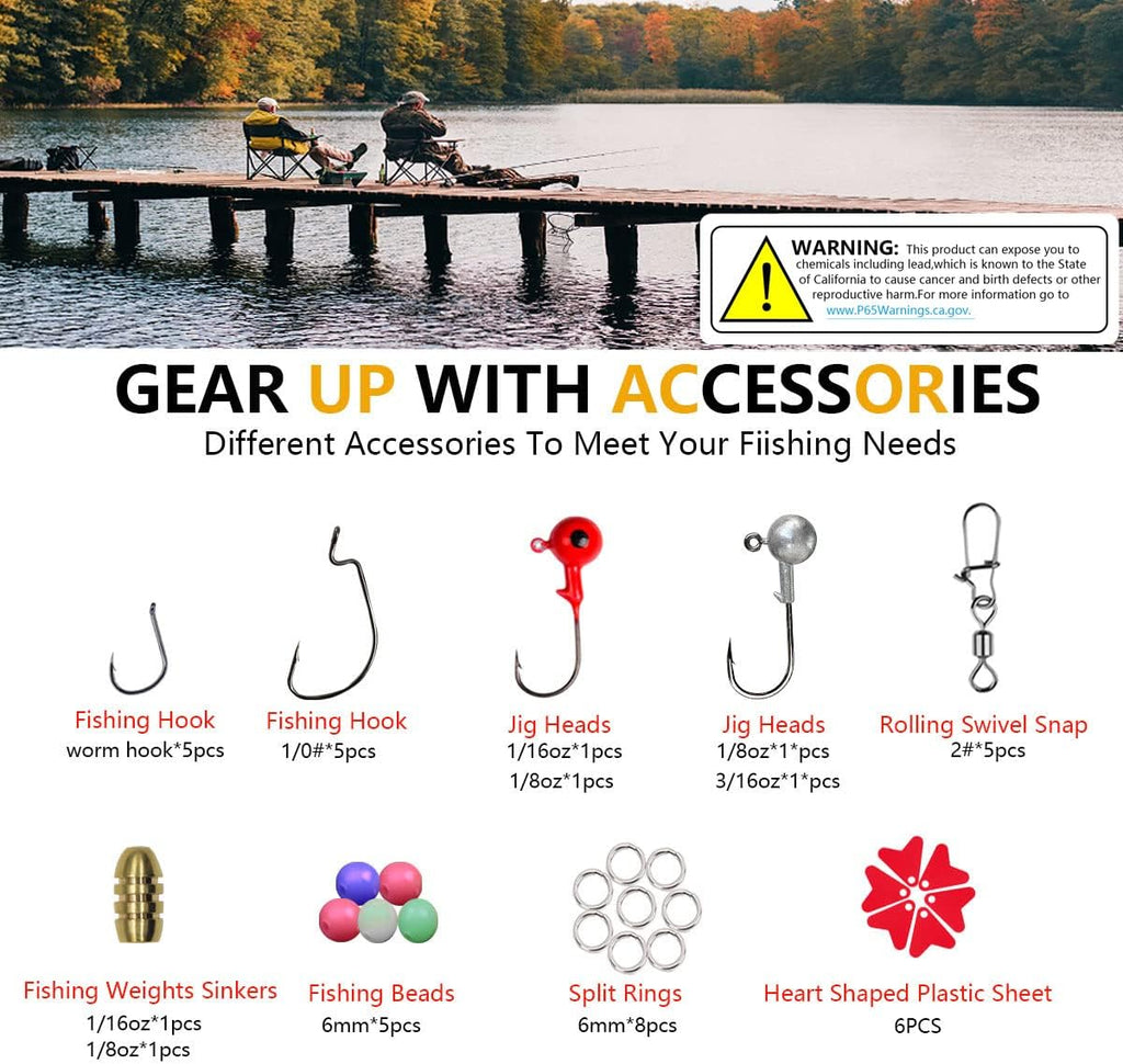 Skiennix Fishing Lures Kit - Complete Tackle Set with Crankbaits, Topwater Lures & Jigs | Ideal for Bass & Trout