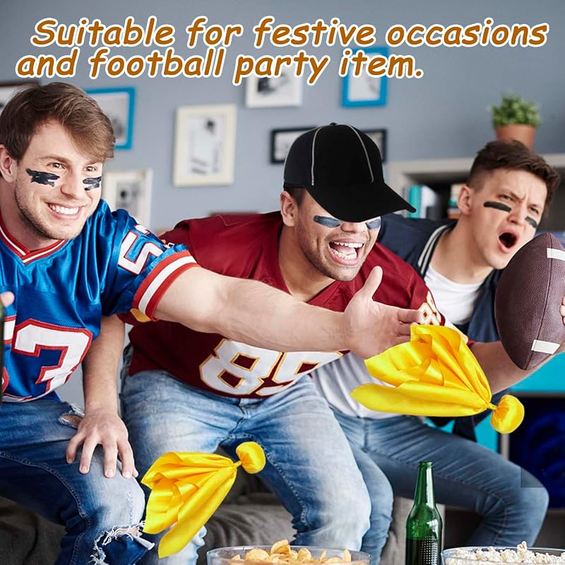 8 Pcs Yellow Penalty Football Flags Referee Flag Lacrosse - Ref Game Party Decorations
