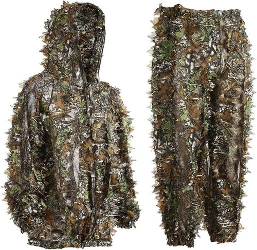 EAmber Ghillie Suit - 3D Leaf Camouflage Hunting Pants for Youth & Adults | Lightweight Coveralls