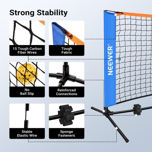 NEEWER 6ft Pickleball Net, Small Portable Foldable Driveway Equipment Accessories for Indoor Outdoor Pickle Ball Training & Practice, No Tools Required, PB01N