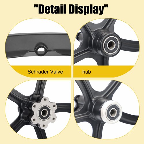ZUKKA Bike Wheel Set 20 Inch Magnesium Alloy One-Piece Bike Wheels 5 Spokes Rim with Disc Brake & Freewheel Hub for Single Speed or 6-11 Freewheel Quick Release Axles,for Mountain/Folding/Kids Bikes