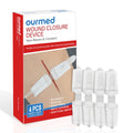 Ourmed Wound Closure Strips(0.6"x 3.1" - 4 Pcs), Butterfly Bandages for Wound Care, Steri Emergency Laceration Closures Without Stitches for Outdoors Use.