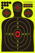 Skiennix Silhouette Splatter Targets - Bright Fluorescent Yellow for Easy Visibility | 12x18 Inch, 10/25/50/100 Pack