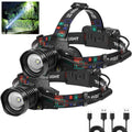 azamine Rechargeable Headlamp Super Bright 99000 Lumens, 2Pack LED Head Lamp with 3 Modes, 90° Adjustable Head Lights for Forehead, IPX6 Waterproof HeadLamps for Adults Camping Hunting Hiking