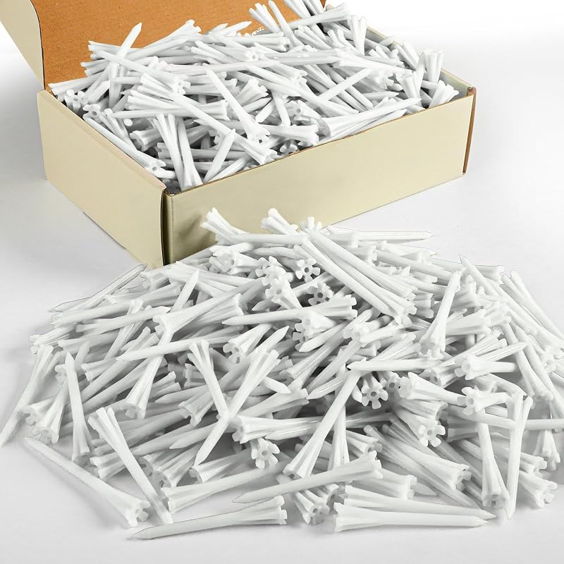 Unbreakable Plastic Golf Tees 3.25 Inch White 500 Count
