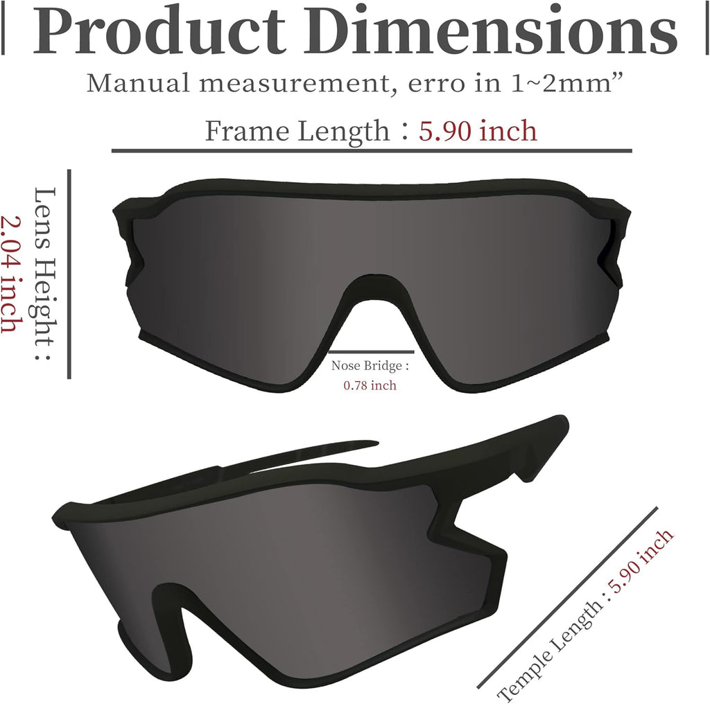 Polars Design Polarized Cycling Sunglasses - UV Protection TR90 Frame for Men & Women