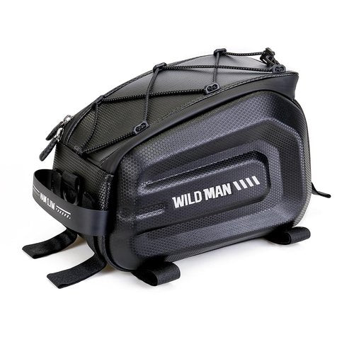 WILD MAN 4L Bike Seat Bag Waterproof Hard Shell Bike Saddlebags for Electric Bicycle Touring Sport Messenger Bag Storage Accessories(GD5,Black)