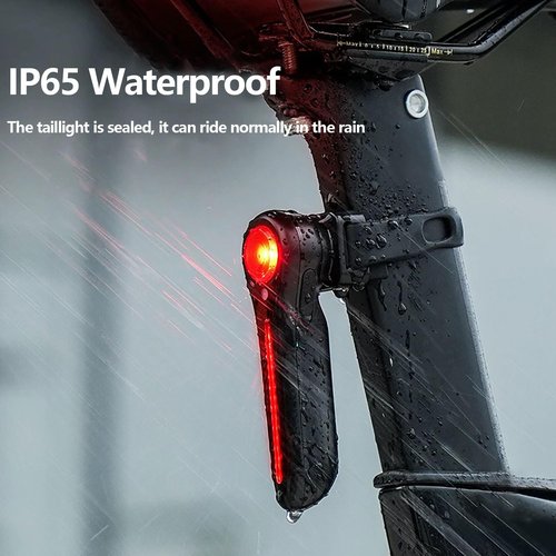 Smart Bike Tail Light,120 Lumen Bicycle Tail Light. Brake Sensing Rear Lights, Auto On/Off, Waterproof, USB Rechargeable, Ultra Bright LED Warning Back Bicycle Flashlight, Cycling Safety Accessories
