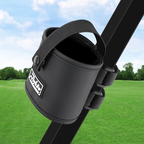 Roykaw Golf Rangefinder Pouch Mount Strap for Golf Cart, Laser Rangefinder Pouch Holder, Golf Push Cart Range Finder Holder, No Drilling Required, Firmly & Suitable Small Items, Black