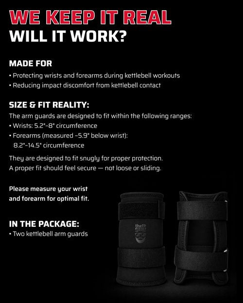 THEFITGUY Kettlebell Wrist & Forearm Guards | 7mm Impact-Absorbing Neoprene | Adjustable Straps for Secure Fit | Lightweight, Durable Protection for Kettlebell Training (Pair)