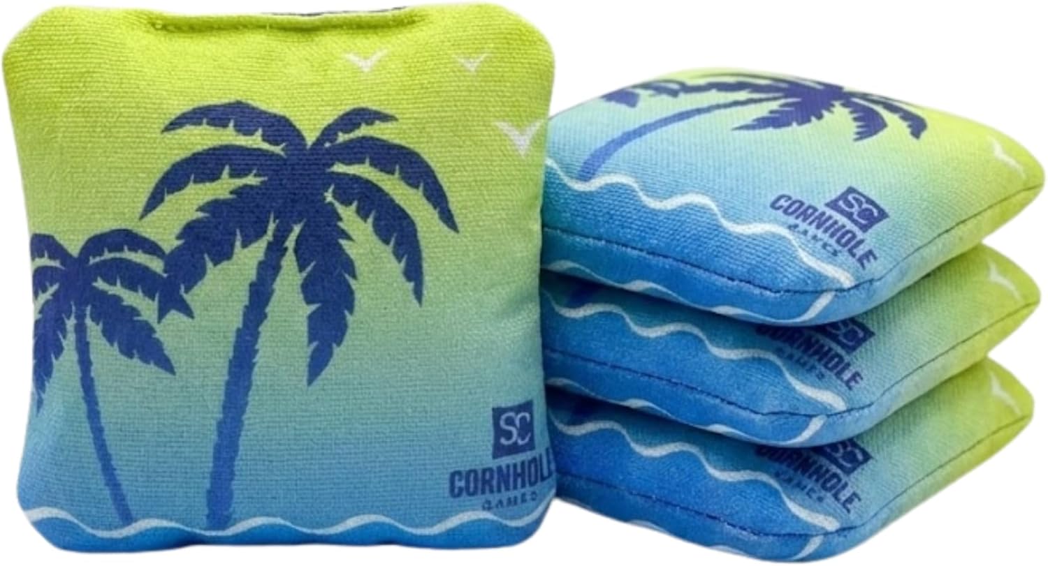 Regulation Professional Dual-Sided Cornhole Bags - 16 oz 6x6 with Premium Resin Fill | Official Tournament Slide/Stick Pro Bean Bags