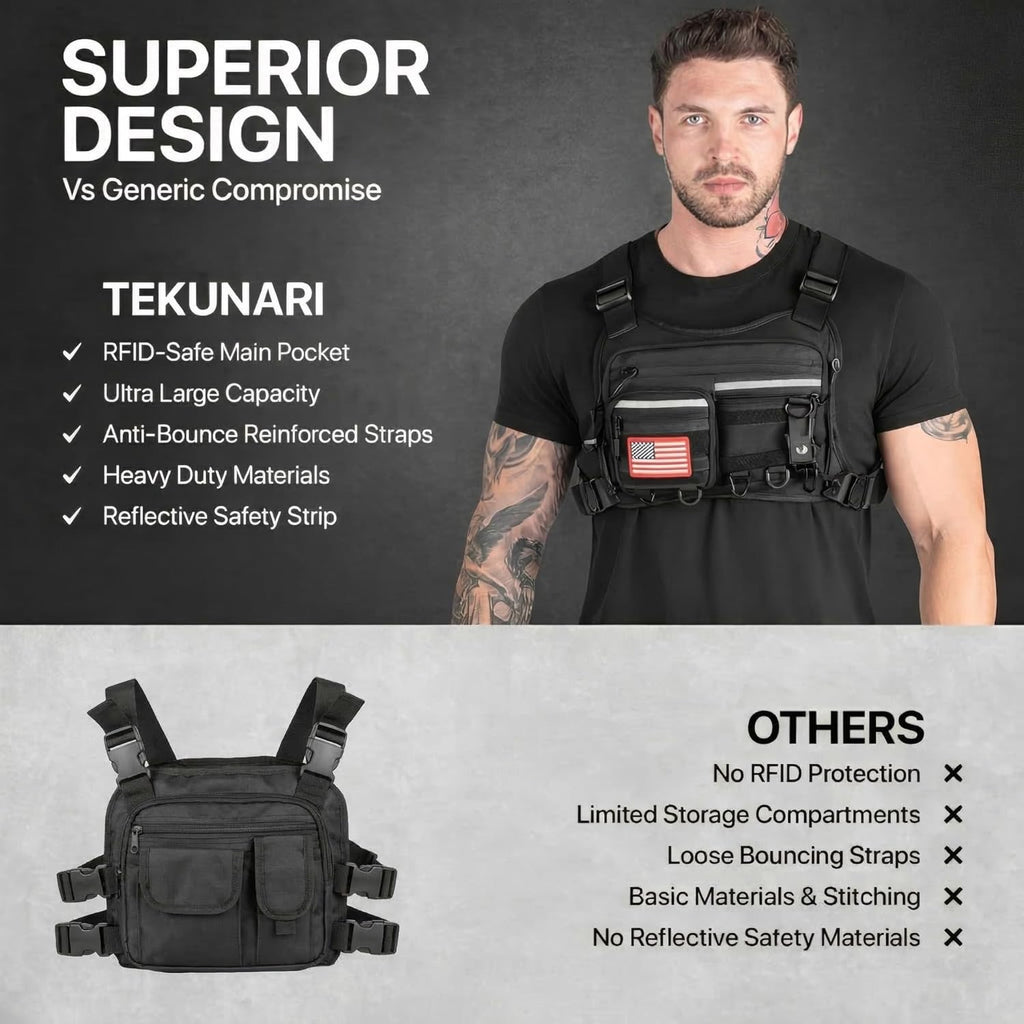 Skiennix Tactical Chest Pack - Concealed Carry Running Bag with Gun Holster & RFID Blocking | Unisex Design