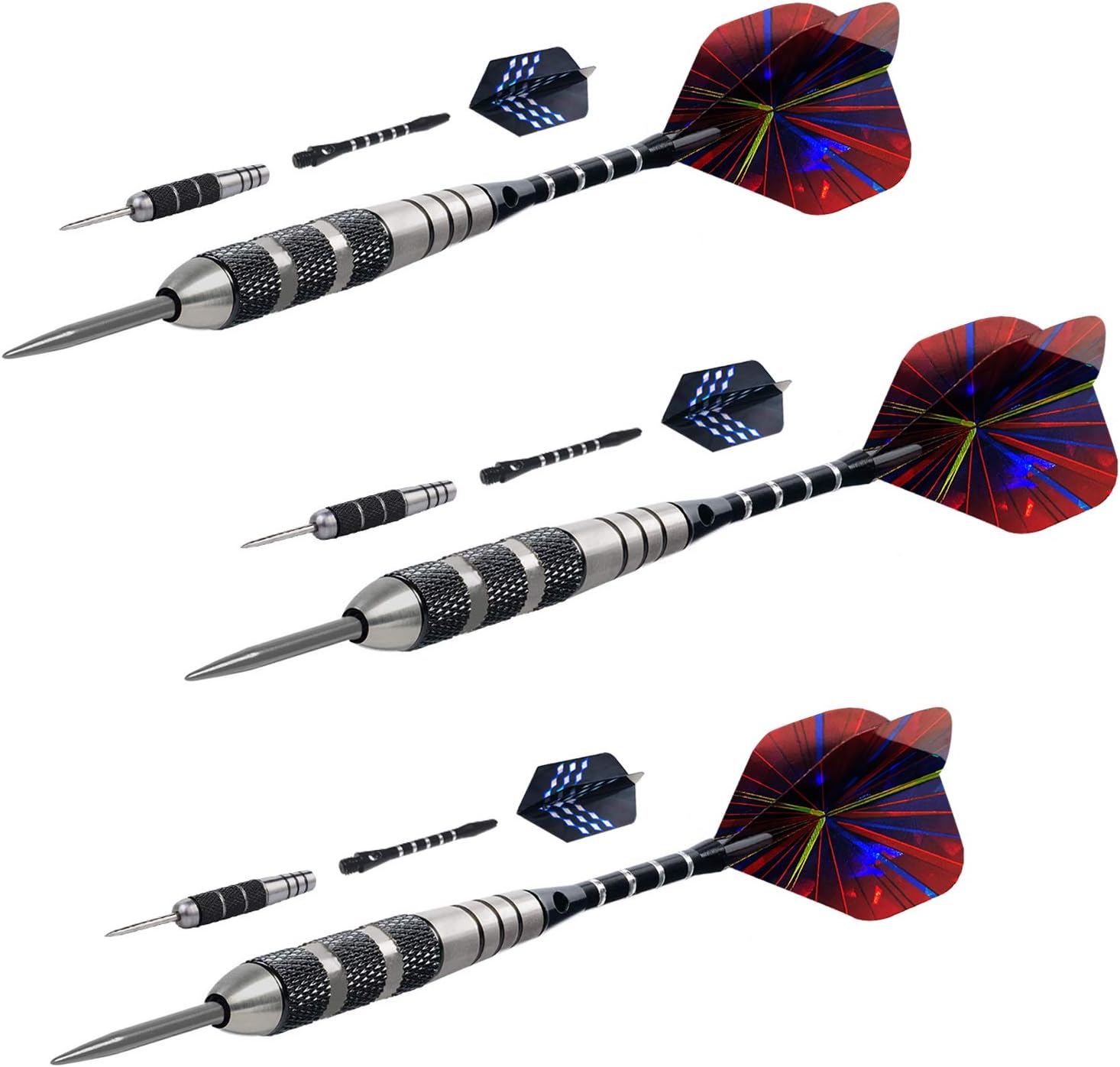WINSDART Professional Metal Darts Set - Steel Tip Darts with Nonslip Iron Barrel & Aluminum Shafts | Gift Box Included
